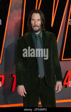 London, Vereinigtes Königreich 6. März, 2023. Keanu Reeves wurde auf der britischen Premiere von John Wick Chapter 4 am Cineworld Leicester Square fotografiert. Kredit: Alan D West/Alamy Live News Stockfoto