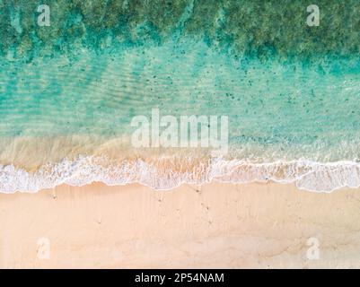 Blick von oben auf den tropischen Strand Stockfoto