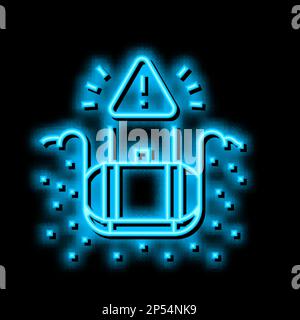 Abbildung des Neonleuchtsymbols zum Entfernen des unterirdischen Lagertanks Stock Vektor