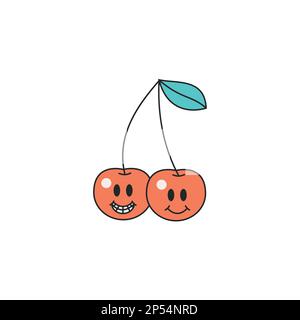 Alles, was du brauchst, ist Happy Poster, Vorlage, Druck, Hintergrund, Aufkleber, Bedruckbare Karte mit süßen Zeichentrickfiguren aus Kirschholz. Vektordarstellung EPS Stock Vektor