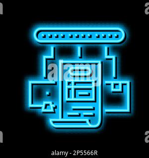 Abbildung des Neonleuchtsymbols für die Trackingnummer Stock Vektor