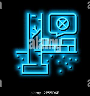 Abbildung eines schweren, unterirdischen Fundaments mit Neonleuchten Stock Vektor