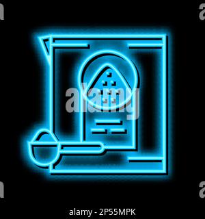 Illustration des Symbols für Neonleuchten in Waschmittelpulver Stock Vektor