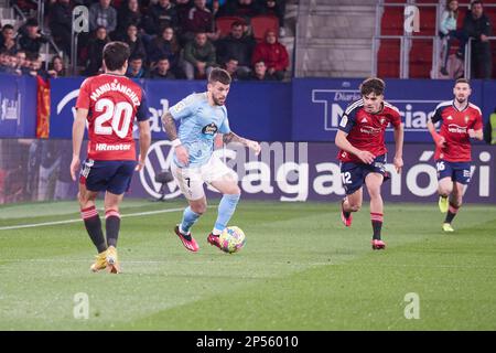 Pamplona, Spanien. 6. März 2023. Sport. Fußball. La Liga Santander zwischen CA Osasuna und RC Celta spielte am 6. März 2023 im El Sadar Stadion in Pamplona (Spanien). 900/Cordon Press Kredit: CORDON PRESS/Alamy Live News Stockfoto