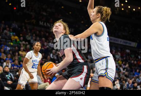 LasVegas, NV, USA. 05. März 2023. A. während des NCAA Women's Basketball Pac -12 Tournament Championship Spiels zwischen UCLA Bruins und den Washington State Cougars. Washington State schlägt UCLA 65-61at Mandalay Bay Michelob Arena Las Vegas, NV. Thurman James /CSM/Alamy Live News Stockfoto