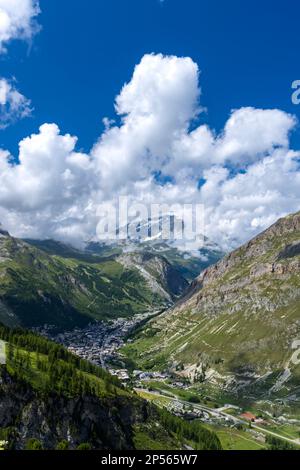 Landschaft mit Val d'isere, Savoy, Frankreich Stockfoto