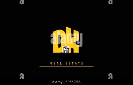 Immobilienbriefe Initialen Monogramm Logo DK , KD Stock Vektor