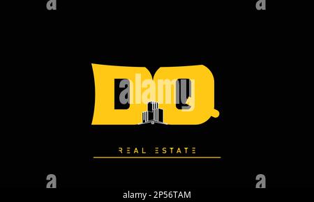 Immobilienbriefe Initialen Monogramm Logo DQ , QD Stock Vektor