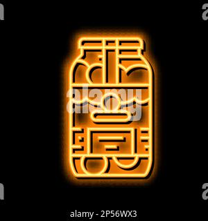 Abbildung des Symbols „CAN Tomato Neon Glow“ Stock Vektor