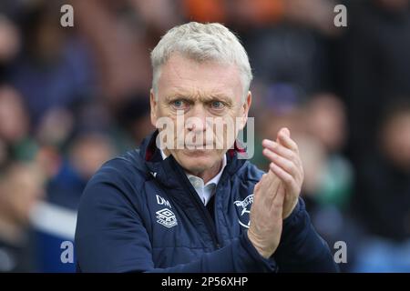 David Moyes als Manager von West Ham United im AMEX Stadium Stockfoto