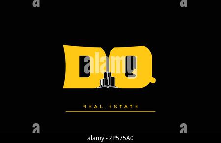 Immobilienbriefe Initialen Monogramm Logo DQ , QD Stock Vektor