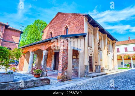 Antikes Oratorio di San Sigismondo in der Basilika Sant'Ambrogio in Mailand, Italien Stockfoto