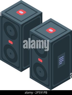 Lautsprecher Symbol für Videobearbeitung isometrischer Vektor. Audiobearbeitung. Medienclip Stock Vektor