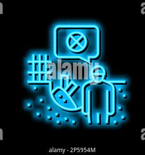 Abbildung des Neonleuchtsymbols zur Entfernung von verschmutztem Boden Stock Vektor