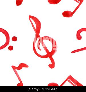 Rote Töne Höhen Bass klare Musik nahtloser Mustervektor. Stock Vektor