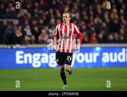 6. März 2023; GTECH Community Stadium, Brentford, London, England; Premier League Football, Brentford gegen Fulham; Mikkel Damsgaard aus Brentford Stockfoto