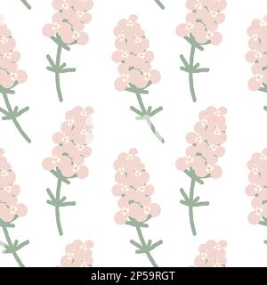 Nahtloses Muster abstrakter Phloxe blühen in trendigen, blassrosa Farbtönen. Frühling. Sommersaison. Vektor-EPS. Design für Web, Tapeten, Karten, Poster, Banner, Broschüren oder Etikett und Preisschild. EPS Stock Vektor