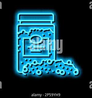 Abbildung des Neonleuchtsymbols für die Pollenflasche der Imkerei Stock Vektor