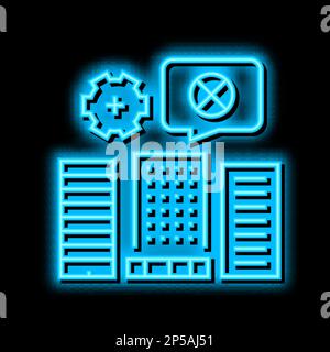 Abbildung des Symbols für selektive Abbrucharbeiten in Neonlicht Stock Vektor