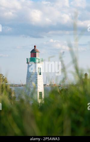 Historischer Old Point Comfort Lighthouse in Hampton VA Stockfoto