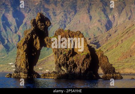 Die Stein Bogen Roque De La Bonanza, El Hierro, Kanarische Inseln, Spanien, Europa Stockfoto