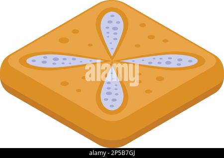 Isometrischer Vektor des Symbols für Mahlzeiten. Brot kochen. Käseessen Stock Vektor