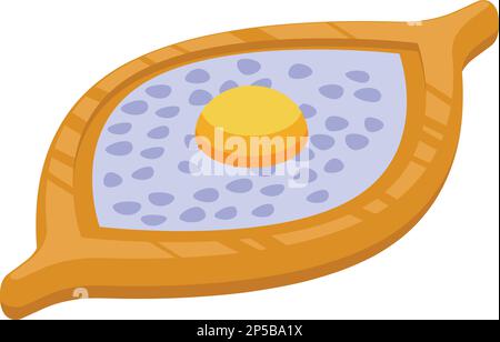 Isometrischer Vektor des Proteinkhachapuri-Symbols. Essen kochen. Käsemahlzeit Stock Vektor