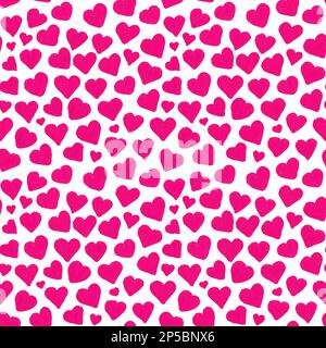 Aquarell Pink Herzen Sankt Valentinstag nahtloses Muster. Stockfoto