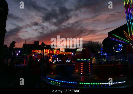 Derby City Messe auf dem Marktplatz am 18. Februar 2023 Stockfoto