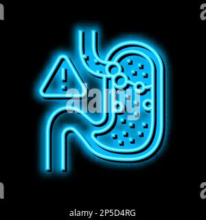 Abbildung des Gastro-Reflux-Neon-Glow-Symbols Stock Vektor