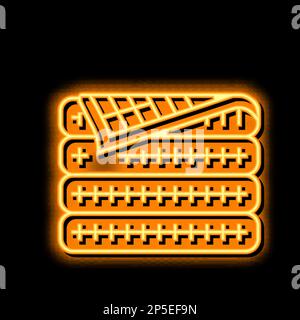 Abbildung: Waffeldecke, leuchtendes Neonsymbol Stock Vektor