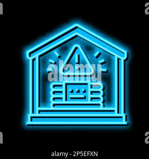 Abbildung eines Symbols für kontrollierte Implosionen mit Dynamit-Neonlicht Stock Vektor