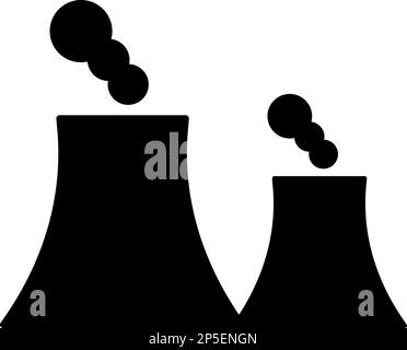 Symbol für Reaktorsilhouette. Atomkraft. Bearbeitbarer Vektor. Stock Vektor