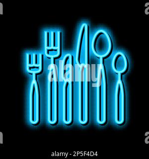 Besteck Utensil Neon Glow Symbol Illustration Stock Vektor