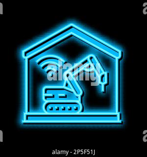 Abbildung eines Symbols für ferngesteuerte Abrisse, die Neonleuchten erzeugen Stock Vektor