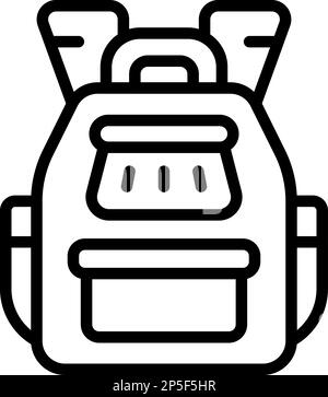 Biker-Rucksack-Symbolkontur-Vektor. Männerkleidung. Modisches Fahrrad Stock Vektor