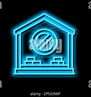 Abbildung des Neonleuchtsymbols für den Abriss des Innenraums Stock Vektor