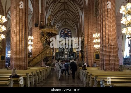 Architektonische Details im Inneren von Storkyrkan (der Großen Kirche), der ältesten Kirche Stockholms in Gamla Stan, der Altstadt von Stockholm Stockfoto