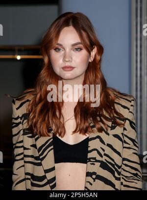 New York City, NY, 6. März 2023, Liana Liberato die Besetzung von „Scream VI“ besucht das Empire State Building am 6. März 2023 in New York City, NY ©Steven Bergman/AFF-USA.COM Stockfoto