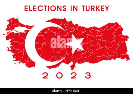 Wahlen in der türkei, Parlamentswahlen 2023 in der türkei, Flaggen türkei Stockfoto