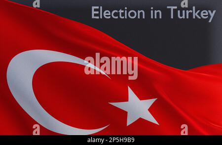 Wahlen in der türkei, Parlamentswahlen 2023 in der türkei, Flaggen türkei Stockfoto