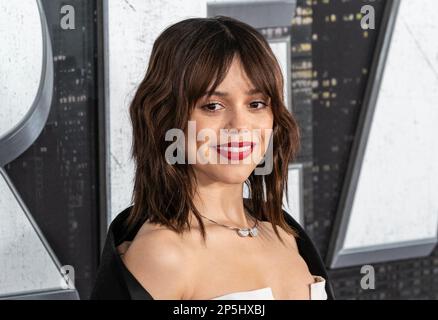 New York, USA. 07. März 2023. Jenna Ortega nimmt am 6. März 2023 an der Weltpremiere von „Scream VI“ im AMC Lincoln Square Theater in New York Teil. (Foto: Lev Radin/Sipa USA) Guthaben: SIPA USA/Alamy Live News Stockfoto