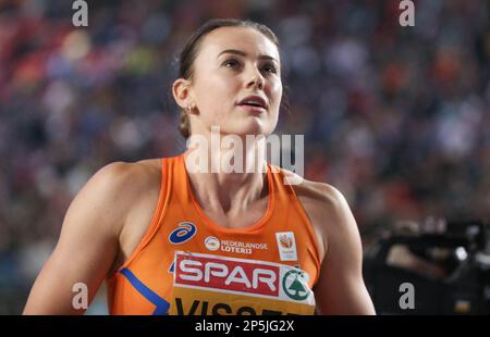 Istanbul, Türkei. 05. März 2023. Nadine VISSER von Nederlants Frauenfinale 60m Hürden während der europäischen Leichtathletik-Hallenmeisterschaft 2023 am 5. März 2023 in der Atakoy Arena in Istanbul, Türkei. Foto: Laurent Lairys/ABACAPRESS.COM Kredit: Abaca Press/Alamy Live News Stockfoto