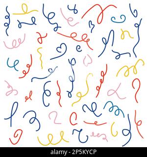 Farbenfrohes Kritzelchen. Kreativer minimalistischer Kunsthintergrund für Kinder oder trendiges Design mit einfachen Formen. Von Hand zeichnen. Stock Vektor