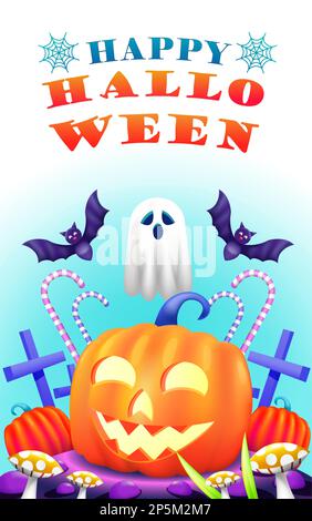 Fröhliches Halloween, lachender Kürbis Stock Vektor