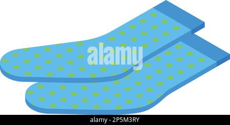 Blaues Sockensymbol: Isometrischer Vektor. Süßes Paar. Modischer Winter Stock Vektor
