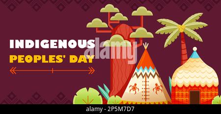 Tag der Ureinwohner, Haus der Ureinwohner Stock Vektor