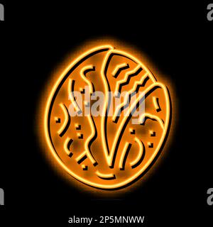 Illustration des Symbols „Röstete Tomaten, Neonglühen“ Stock Vektor