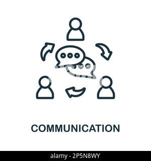 Symbol für Kommunikationsleitung. Monochromes Übersichtssymbol für Simple Communication für Vorlagen, Webdesign und Infografiken Stock Vektor