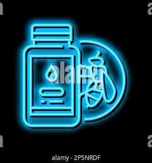 Illustration des symbols für die königliche Gelee-Imkerei mit Neonglühen Stock Vektor